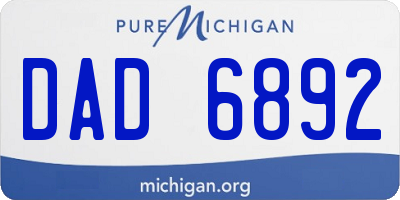 MI license plate DAD6892