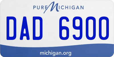 MI license plate DAD6900