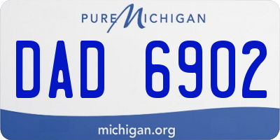 MI license plate DAD6902