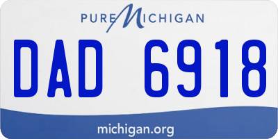 MI license plate DAD6918