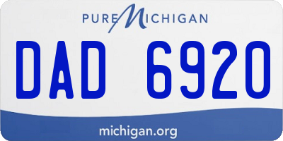 MI license plate DAD6920