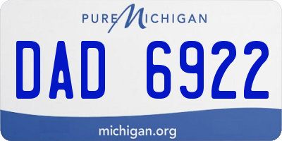 MI license plate DAD6922