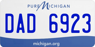 MI license plate DAD6923