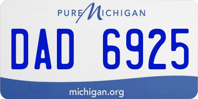 MI license plate DAD6925