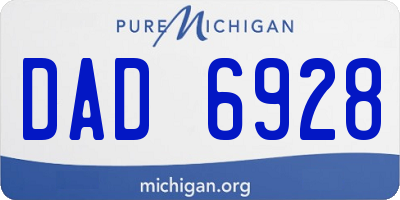 MI license plate DAD6928