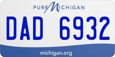 MI license plate DAD6932