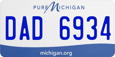 MI license plate DAD6934