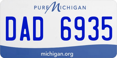 MI license plate DAD6935