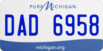 MI license plate DAD6958