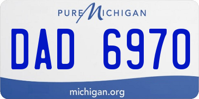 MI license plate DAD6970