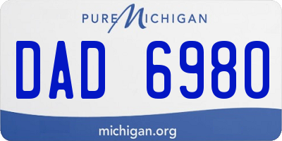 MI license plate DAD6980