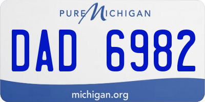 MI license plate DAD6982