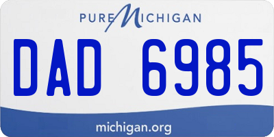 MI license plate DAD6985