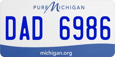 MI license plate DAD6986