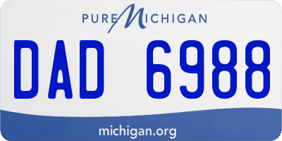MI license plate DAD6988
