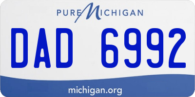 MI license plate DAD6992