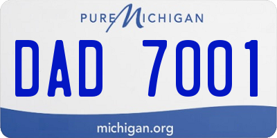 MI license plate DAD7001