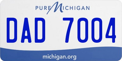 MI license plate DAD7004