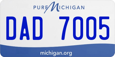 MI license plate DAD7005