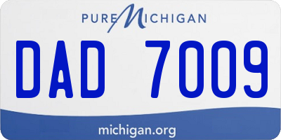 MI license plate DAD7009