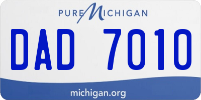 MI license plate DAD7010