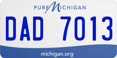 MI license plate DAD7013