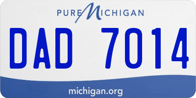 MI license plate DAD7014