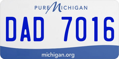 MI license plate DAD7016