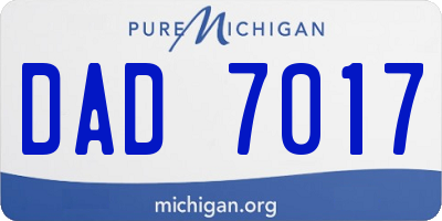 MI license plate DAD7017