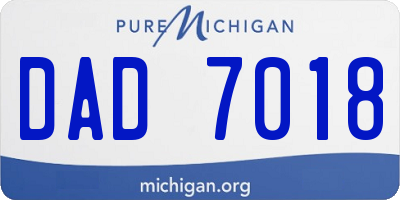 MI license plate DAD7018