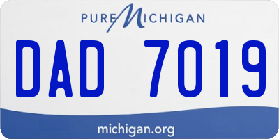 MI license plate DAD7019