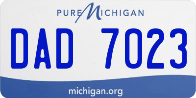 MI license plate DAD7023