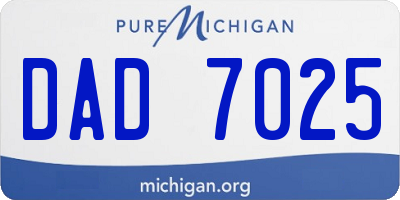 MI license plate DAD7025