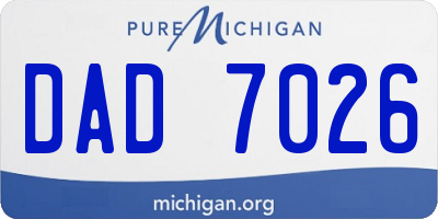 MI license plate DAD7026