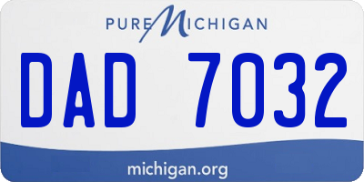 MI license plate DAD7032