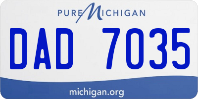 MI license plate DAD7035