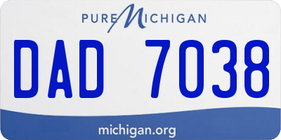 MI license plate DAD7038