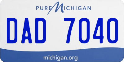 MI license plate DAD7040