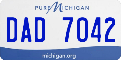 MI license plate DAD7042