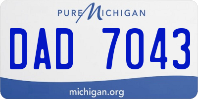 MI license plate DAD7043