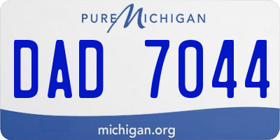 MI license plate DAD7044