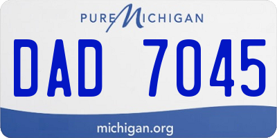 MI license plate DAD7045