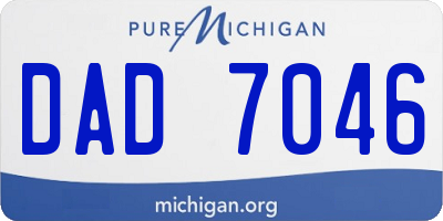 MI license plate DAD7046