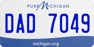MI license plate DAD7049