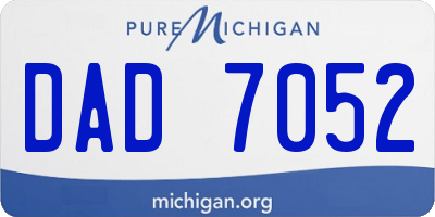 MI license plate DAD7052