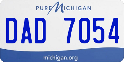 MI license plate DAD7054