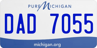 MI license plate DAD7055