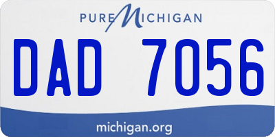 MI license plate DAD7056