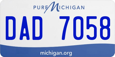 MI license plate DAD7058