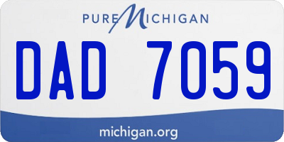 MI license plate DAD7059